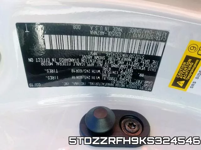 5TDZZRFH9KS324546 фото 2