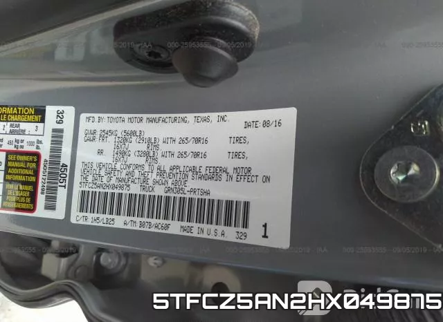 5TFCZ5AN2HX049875 фото 10