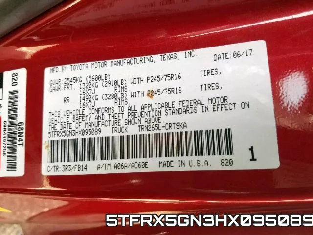 5TFRX5GN3HX095089 фото 2