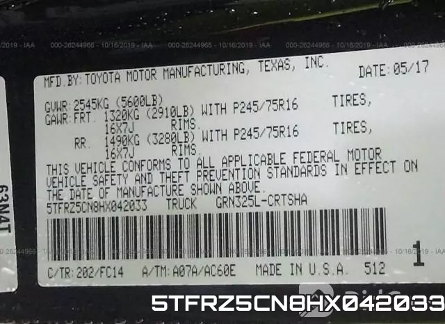5TFRZ5CN8HX042033 фото 10