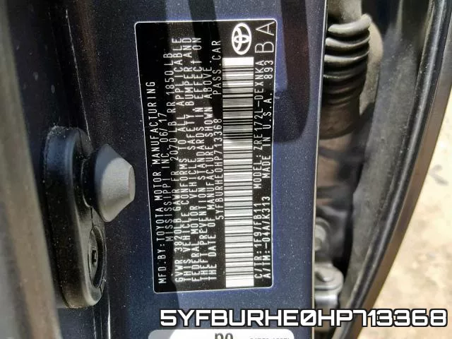 5YFBURHE0HP713368 фото 2