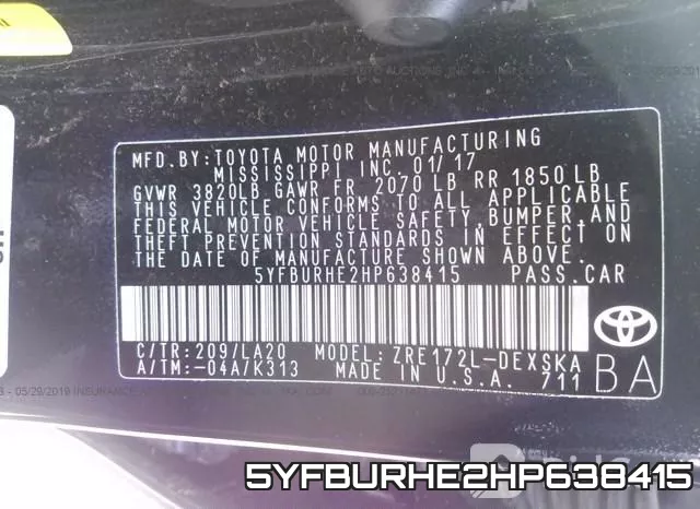 5YFBURHE2HP638415 фото 10