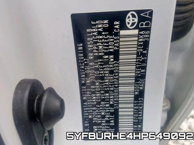 5YFBURHE4HP649092 фото 2