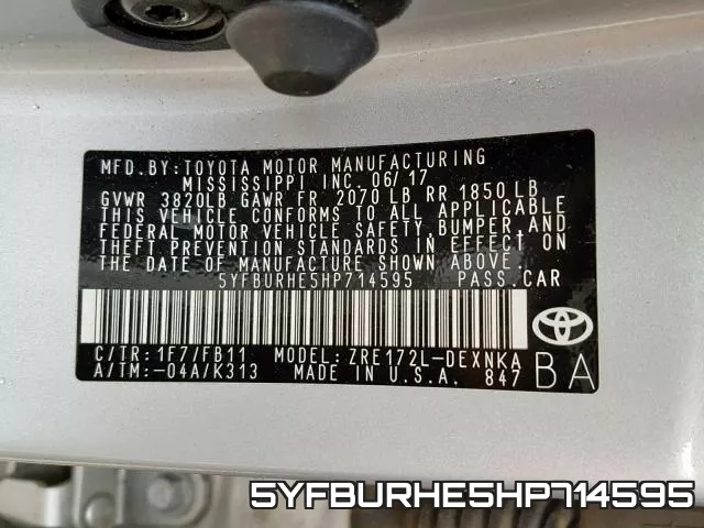 5YFBURHE5HP714595 фото 2