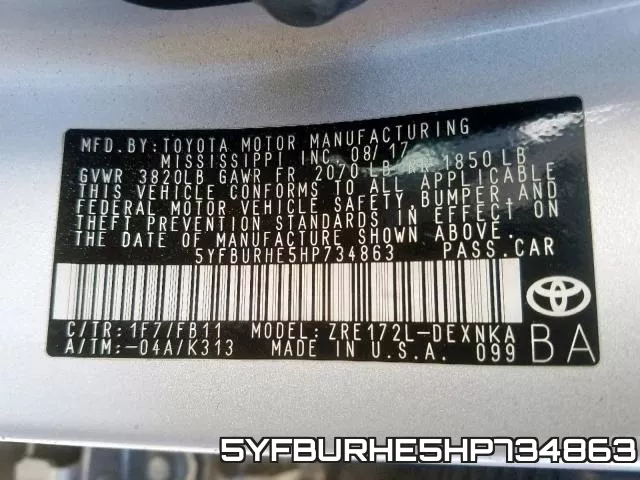 5YFBURHE5HP734863 фото 2