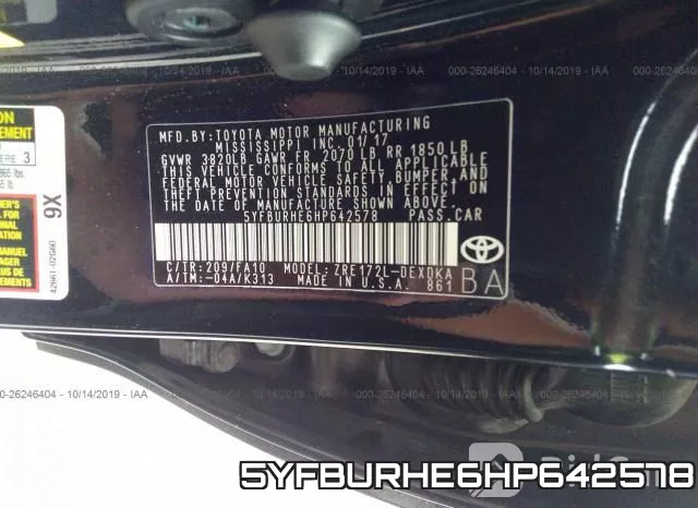 5YFBURHE6HP642578 фото 10