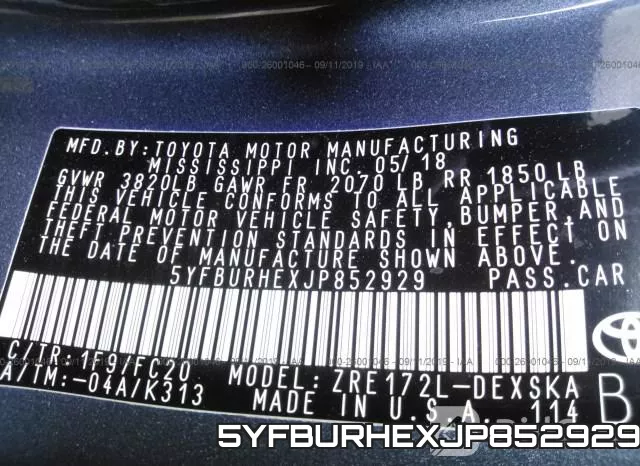 5YFBURHEXJP852929 фото 10