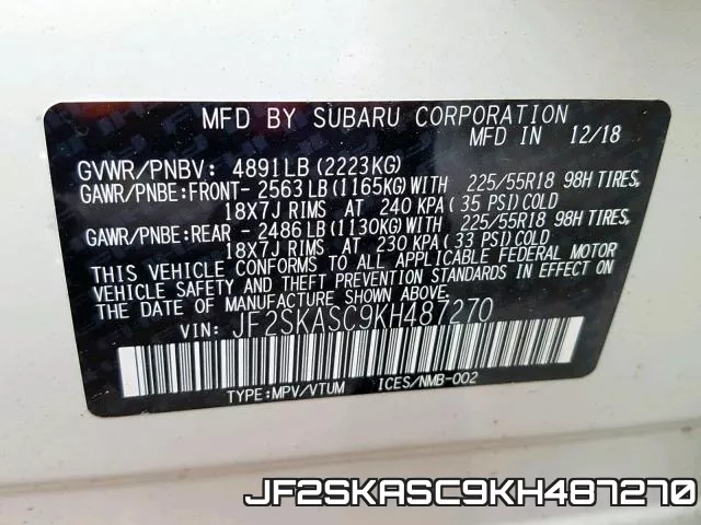 JF2SKASC9KH487270 фото 2