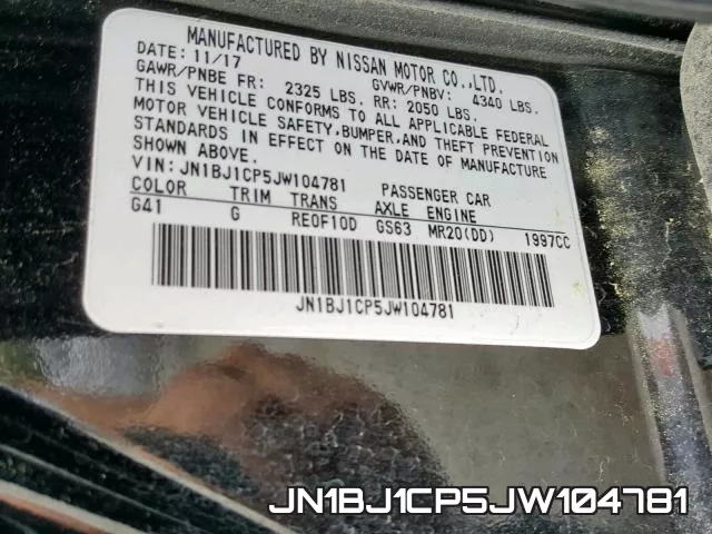 JN1BJ1CP5JW104781 фото 2