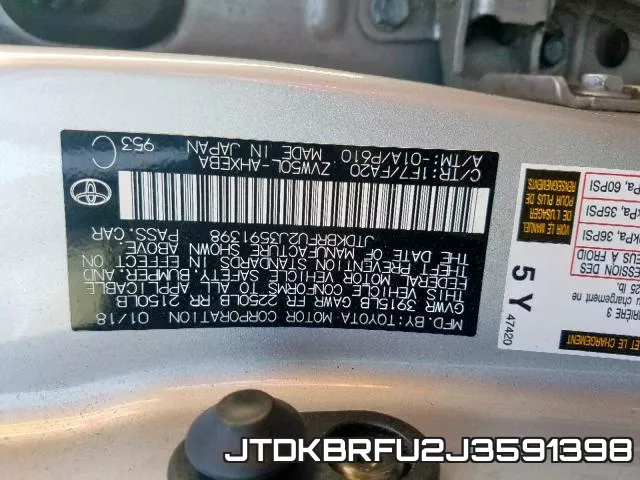 JTDKBRFU2J3591398 фото 2