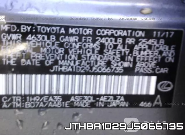 JTHBA1D29J5066735 фото 10