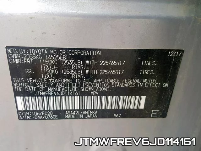 JTMWFREV6JD114161 фото 2