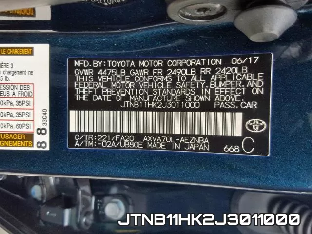 JTNB11HK2J3011000 фото 2