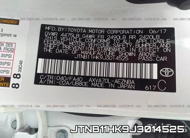 JTNB11HK9J3014525 фото 10