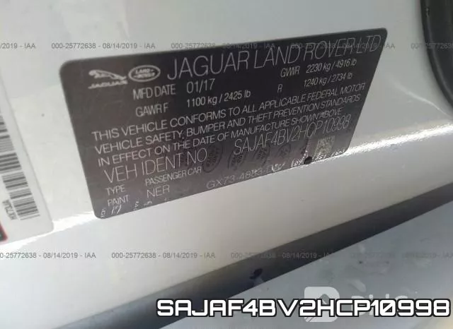 SAJAF4BV2HCP10998 фото 10