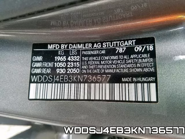 WDDSJ4EB3KN736577 фото 2