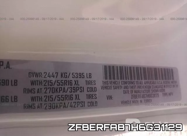 ZFBERFAB7H6G31129 фото 9