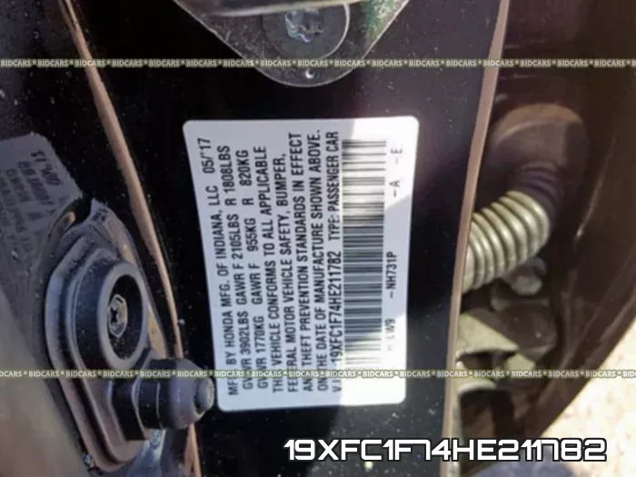 19XFC1F74HE211782 фото 2