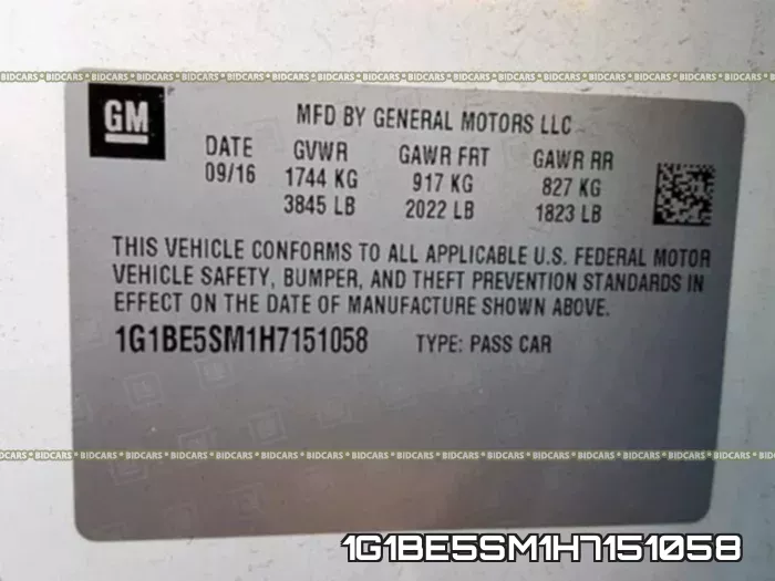 1G1BE5SM1H7151058 фото 2