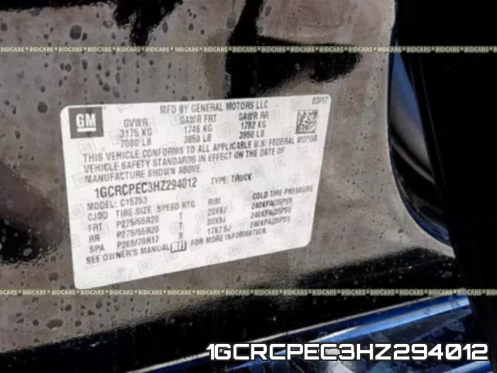 1GCRCPEC3HZ294012 фото 2