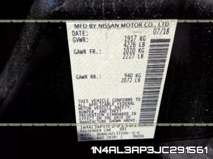 1N4AL3AP3JC291561 фото 2