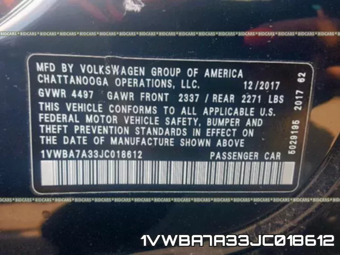 1VWBA7A33JC018612 фото 2