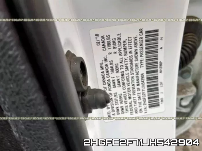 2HGFC2F71JH542904 фото 2