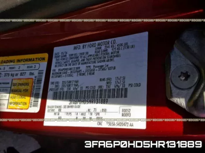 3FA6P0HD5HR131889 фото 2
