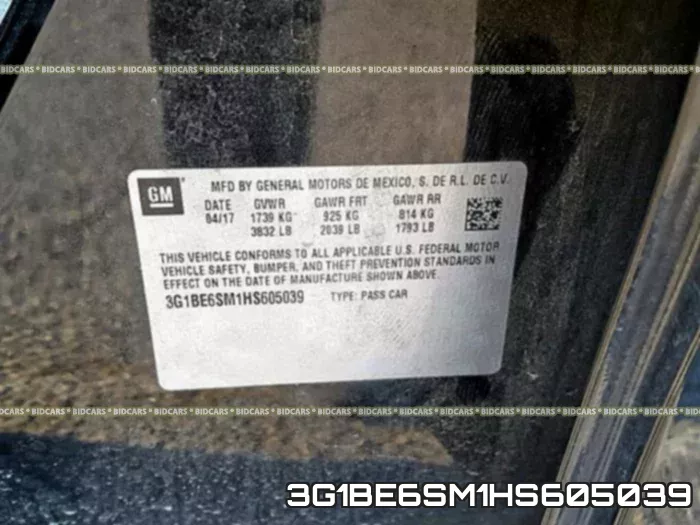 3G1BE6SM1HS605039 фото 2