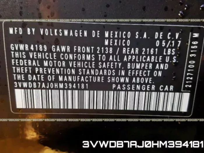 3VWDB7AJ0HM394181 фото 2