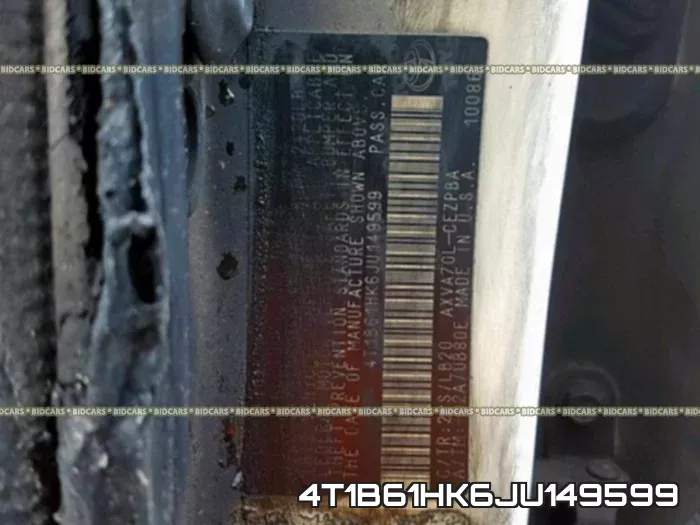 4T1B61HK6JU149599 фото 2