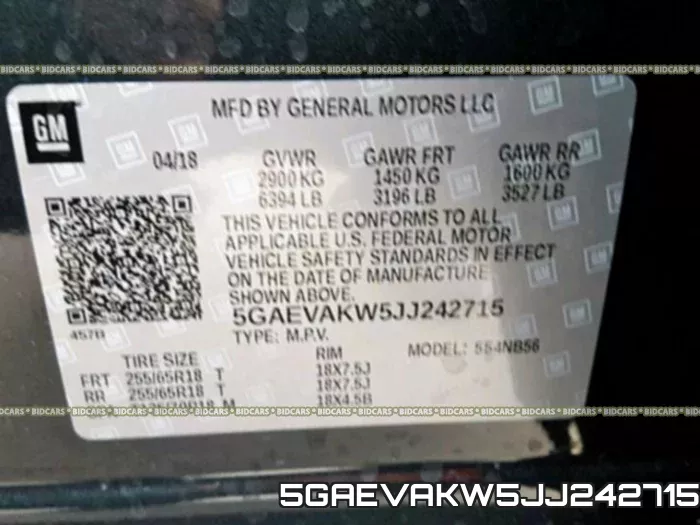 5GAEVAKW5JJ242715 фото 2