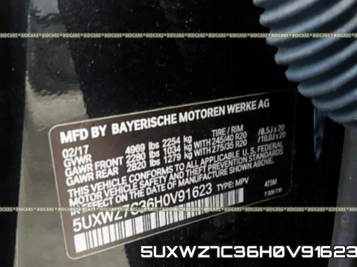 5UXWZ7C36H0V91623 фото 2