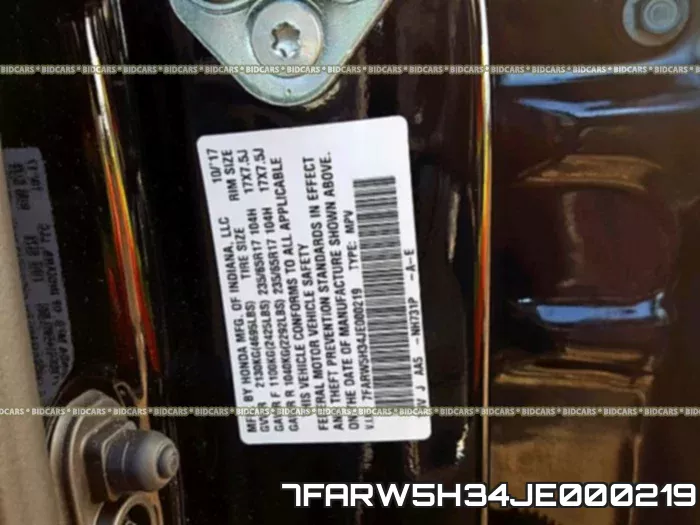 7FARW5H34JE000219 фото 2