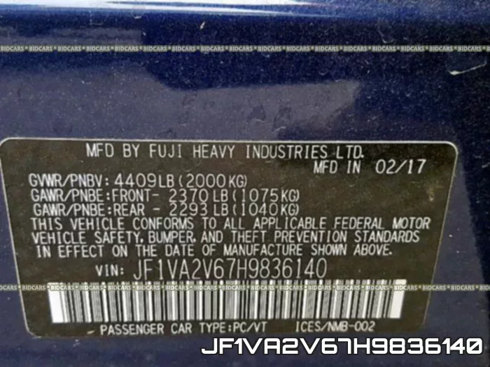 JF1VA2V67H9836140 фото 2