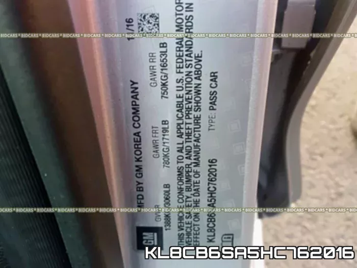 KL8CB6SA5HC762016 фото 2