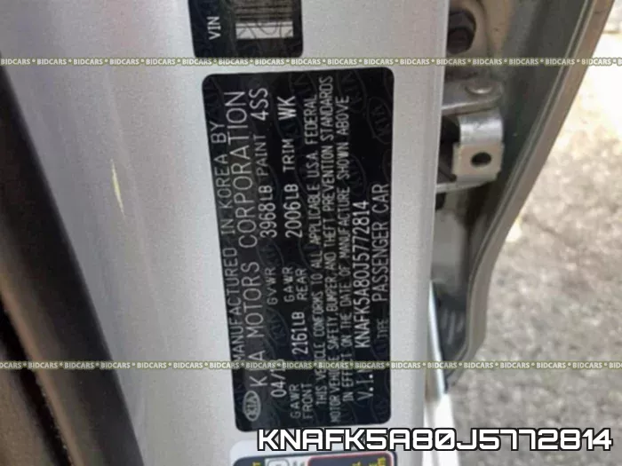KNAFK5A80J5772814 фото 2