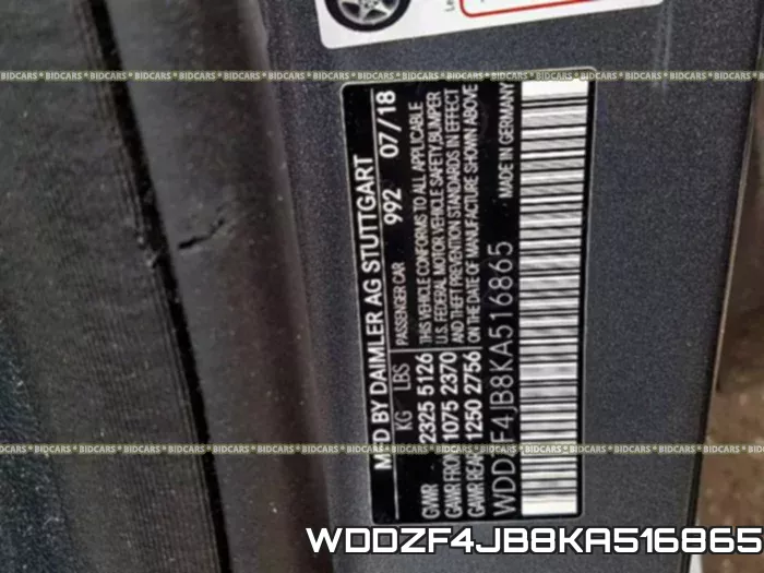 WDDZF4JB8KA516865 фото 2