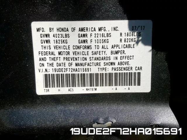 19UDE2F72HA015691 фото 2