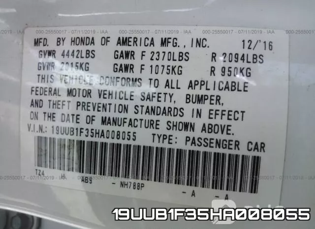 19UUB1F35HA008055 фото 10