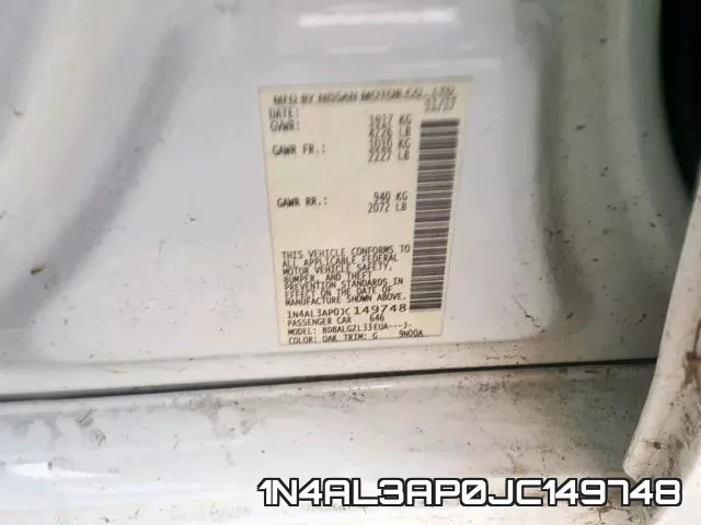 1N4AL3AP0JC149748 фото 2