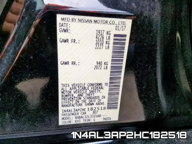 1N4AL3AP2HC182518 фото 2