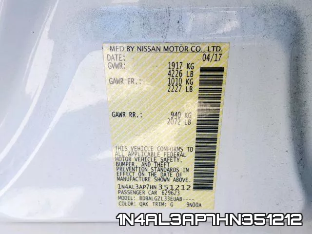 1N4AL3AP7HN351212 фото 2