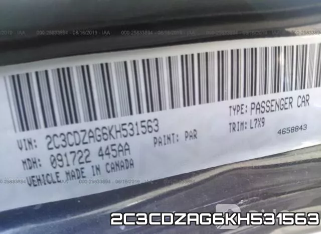 2C3CDZAG6KH531563 фото 10