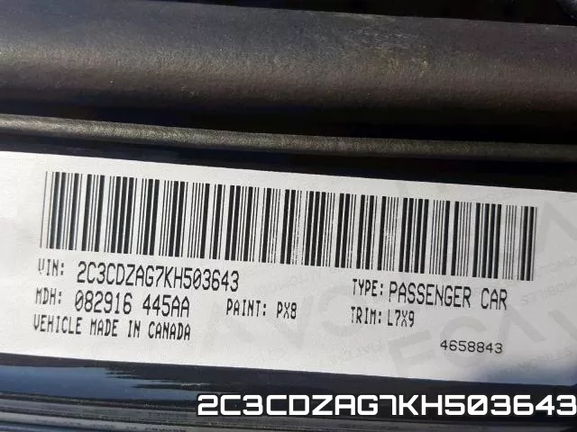 2C3CDZAG7KH503643 фото 2