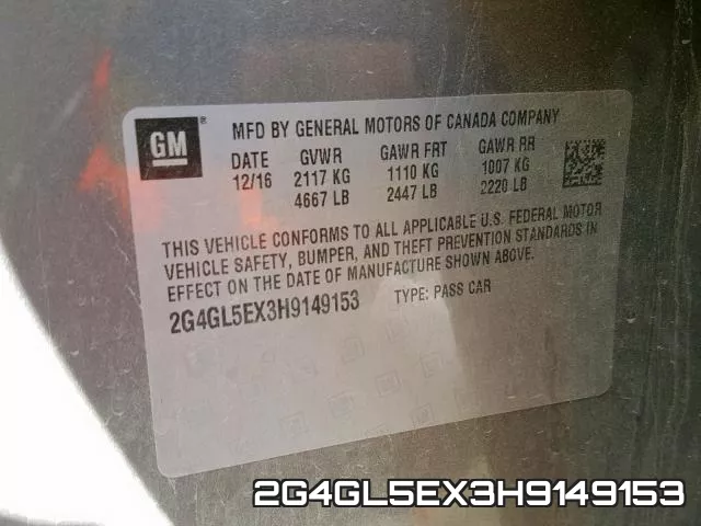 2G4GL5EX3H9149153 фото 2