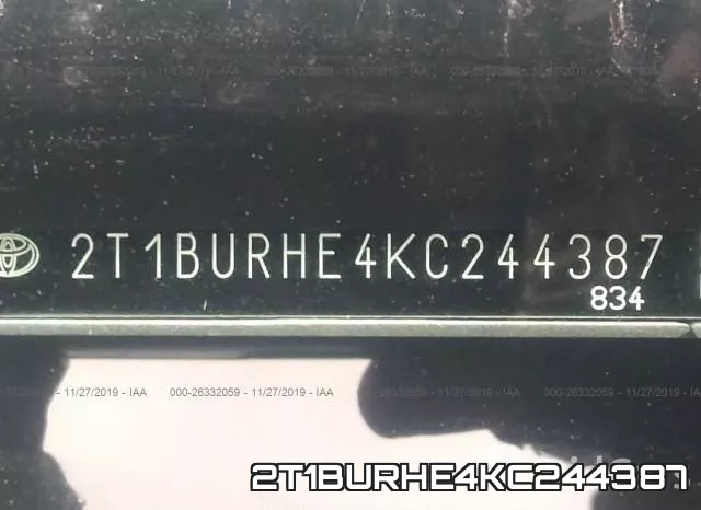 2T1BURHE4KC244387 фото 10