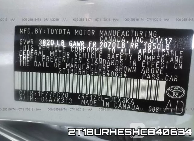 2T1BURHE5HC840634 фото 10