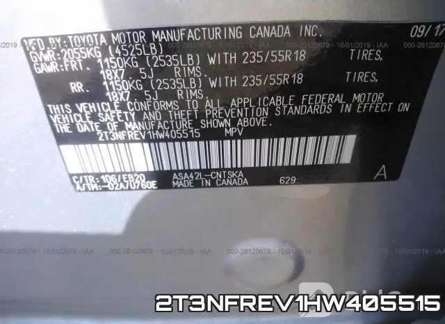 2T3NFREV1HW405515 фото 10