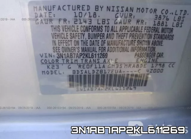 3N1AB7AP2KL611269 фото 10